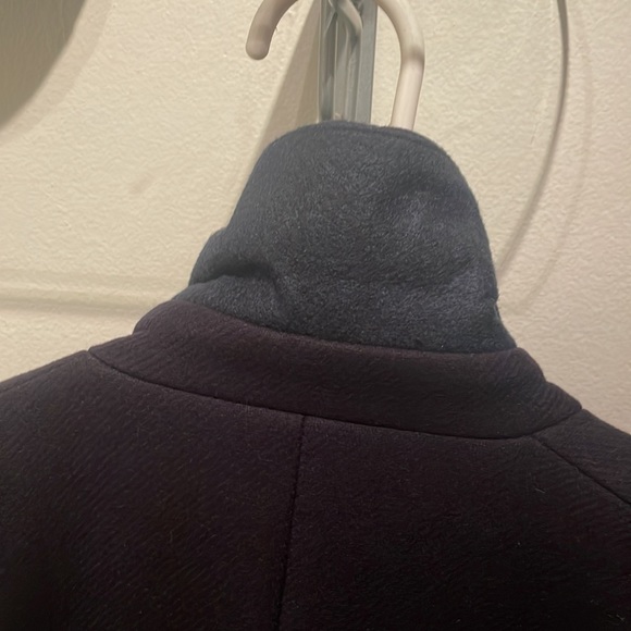 Zara wool coat in medium dark blue - Picture 3 of 16